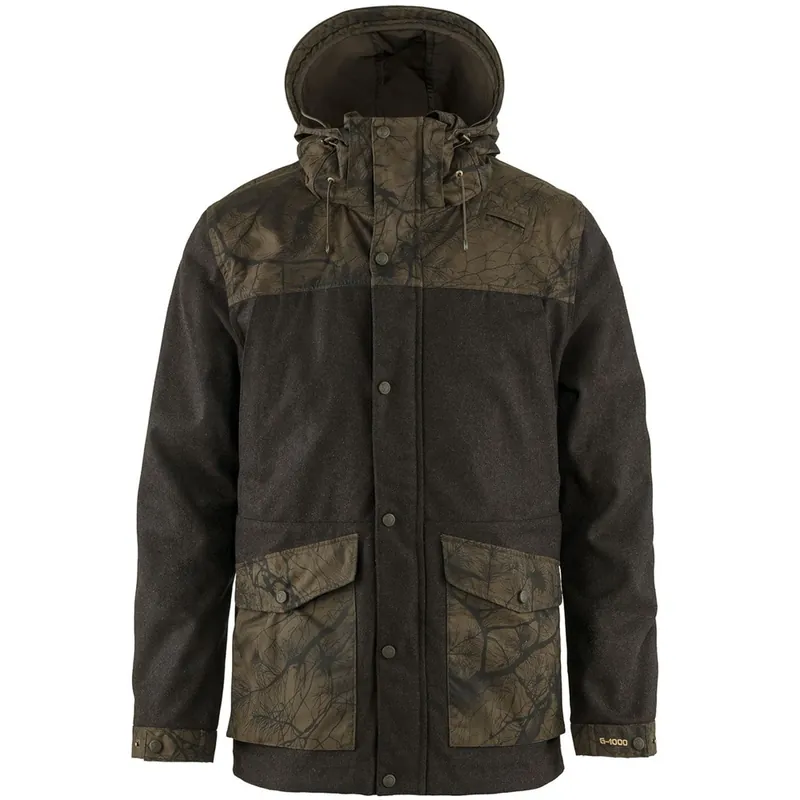 Fjällräven Värmland Wool Jagdmantel Dark Olive/Camo-9