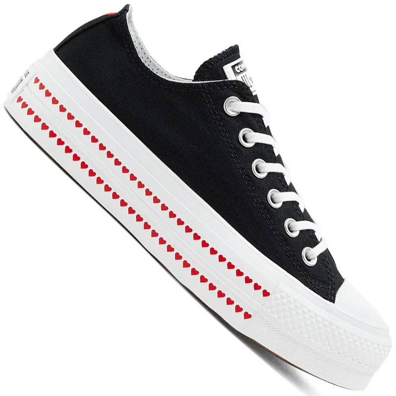 Converse CT All Star Ox Platform Sneaker Black/University Red/White- 41.5 - Nur noch 1 auf Lager