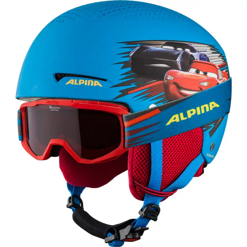 Alpina Zupo Set Snowboardhelm mit Brille Cars- 48-52