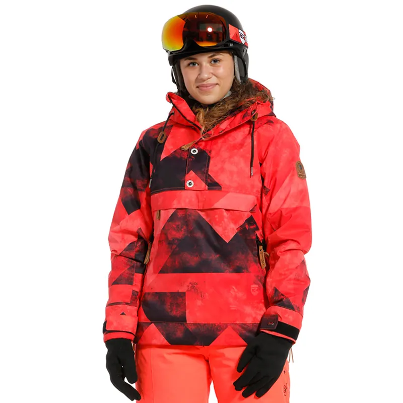Rehall Frida-R Skijacke Graphic Mountains Red/Pink-