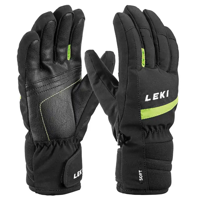 Leki Max Junior Kinderhandschuhe Black/Lime-9