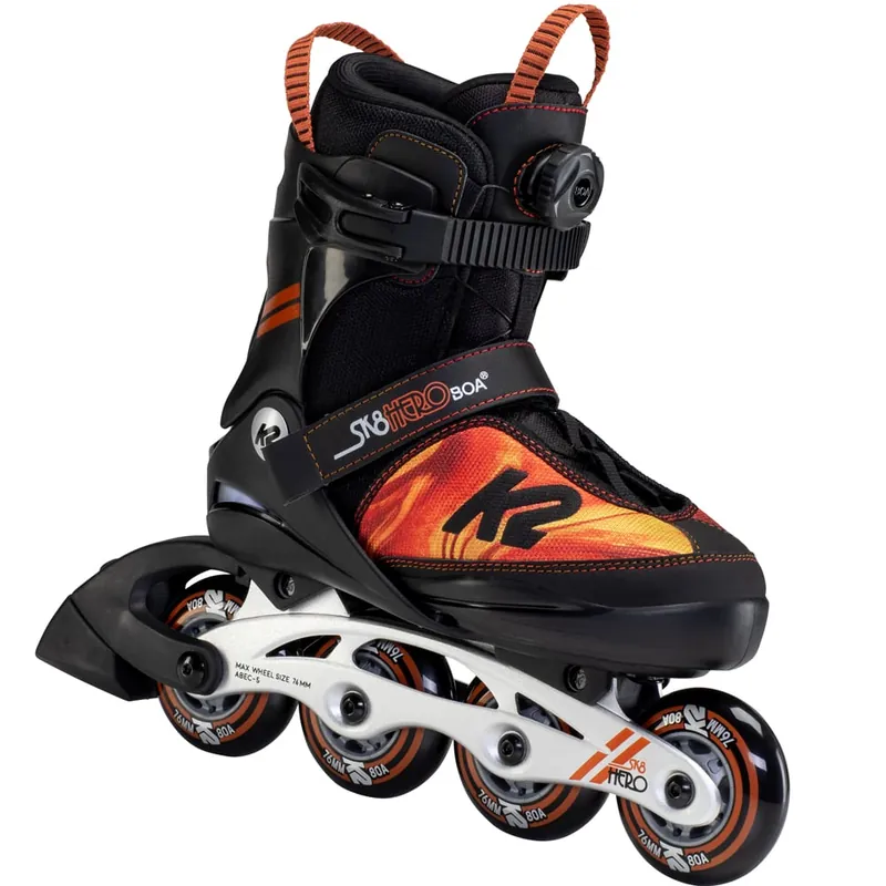 K2 SK8 Hero Boa Alu Inline Skates Black/Orange- 32-37