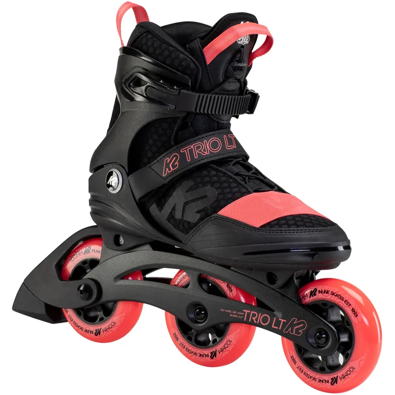 K2 Trio LT 100 Inline Skates Black/Coral- 36