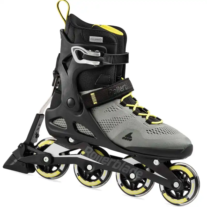 Rollerblade Macroblade 80 ABT Inline Skates Silver/Neon Yellow- 38