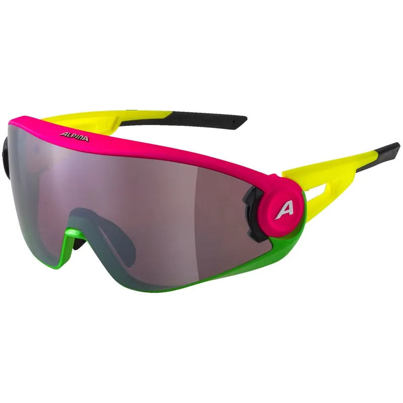 Alpina 5W1NG Sonnenbrille Pink/Green/Yellow-