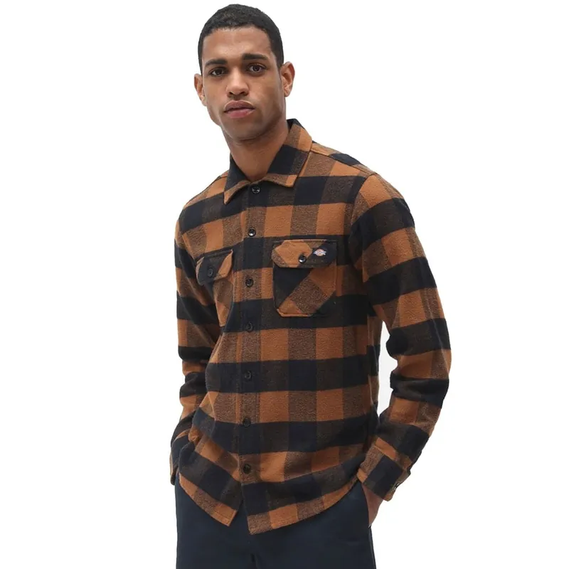 Dickies New Sacramento Hemd Brown Duck- XS