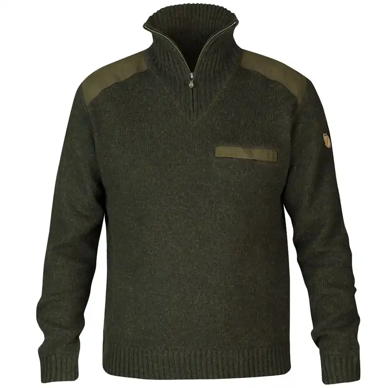 Fjällräven Koster Lammwollpullover Dark Olive-