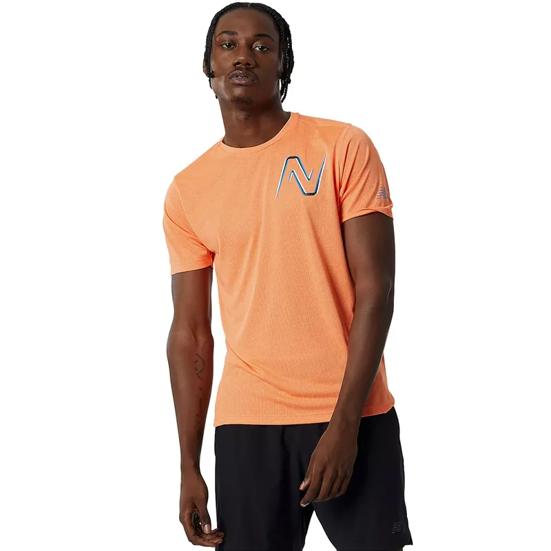 New Balance Graphic Impact Run Radshirt Vibrant Orange/Heather-