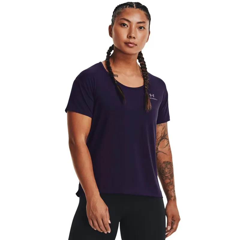 Under Armour Rush Energy Core Basic Top Purple Switch- XS