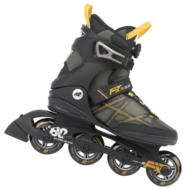 K2 F.I.T. 80 BOA Inline-Skates Grey/Mustard- 38