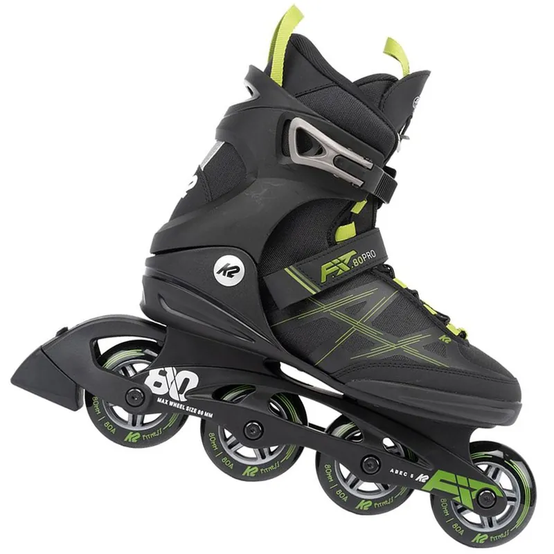 K2 FIT 80 Pro Inline Skates Black/Olive- 41.5