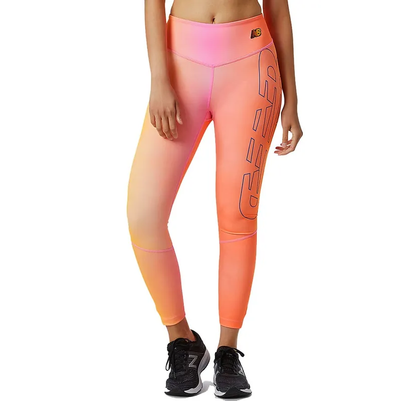 New Balance Achiever Elemental Printed Leggings Vibrant Pink-