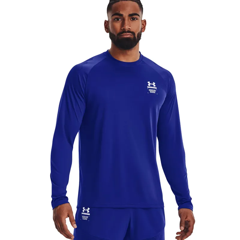 Under Armour Armourprint LS Longsleeve Blue- S