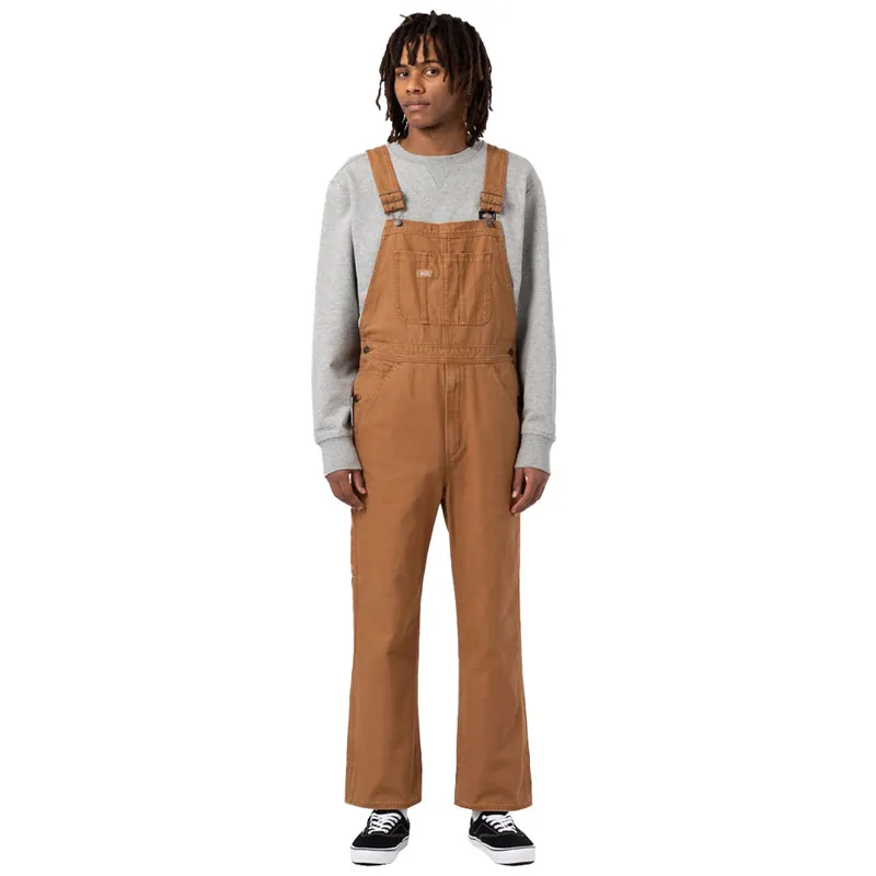 Dickies Duck Canvas Bib Latzhose Stone Washed Brown Duck-
