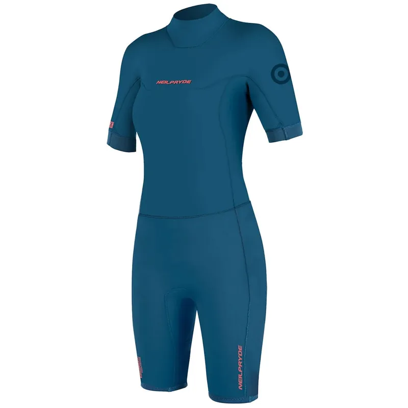 Neilpryde 2/2 Spark Shorty BZ Springsuit Neoprener Petrol Blue/Coral-9