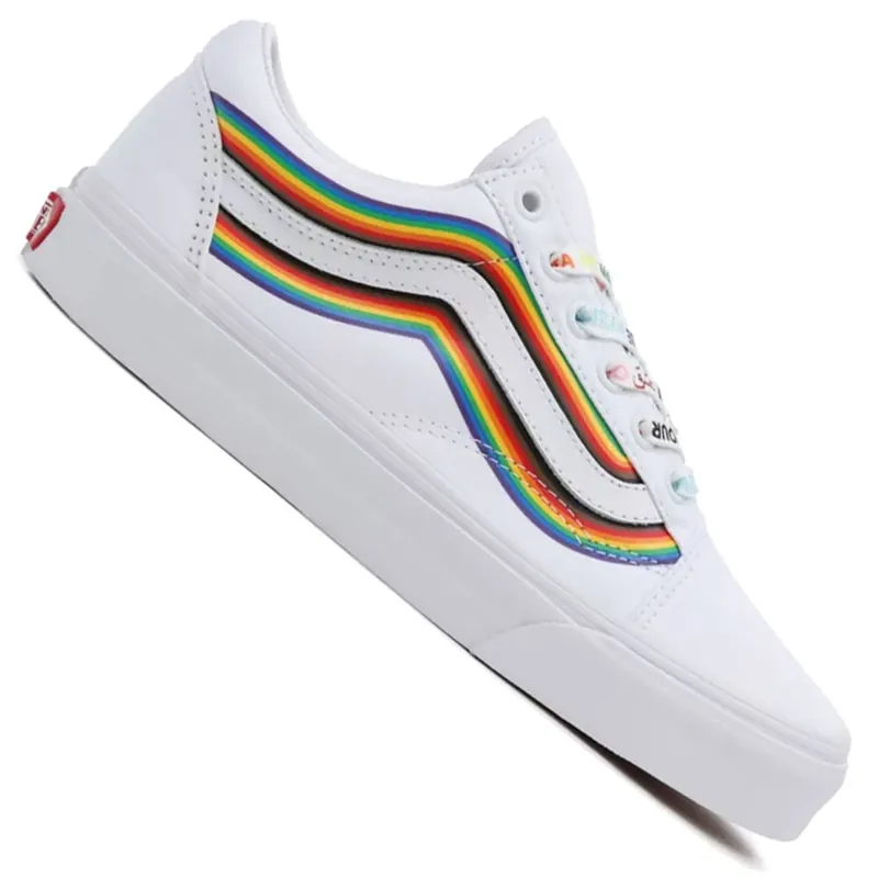 Vans Old Skool Skateschuhe (Pride) White/True White- 38.5 - Nur noch 1 auf Lager
