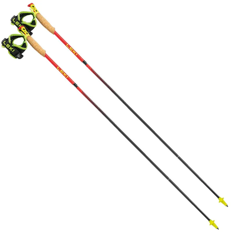 Leki Ultratrail FX One Superlite Trail Running-Stöcke Bright Red/Neongelb/Naturalcarbon-