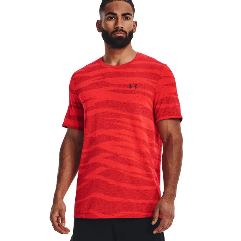 Under Armour Seamless Wave SS Trainingsshirt Bolt Red/Chestnut Red- S
