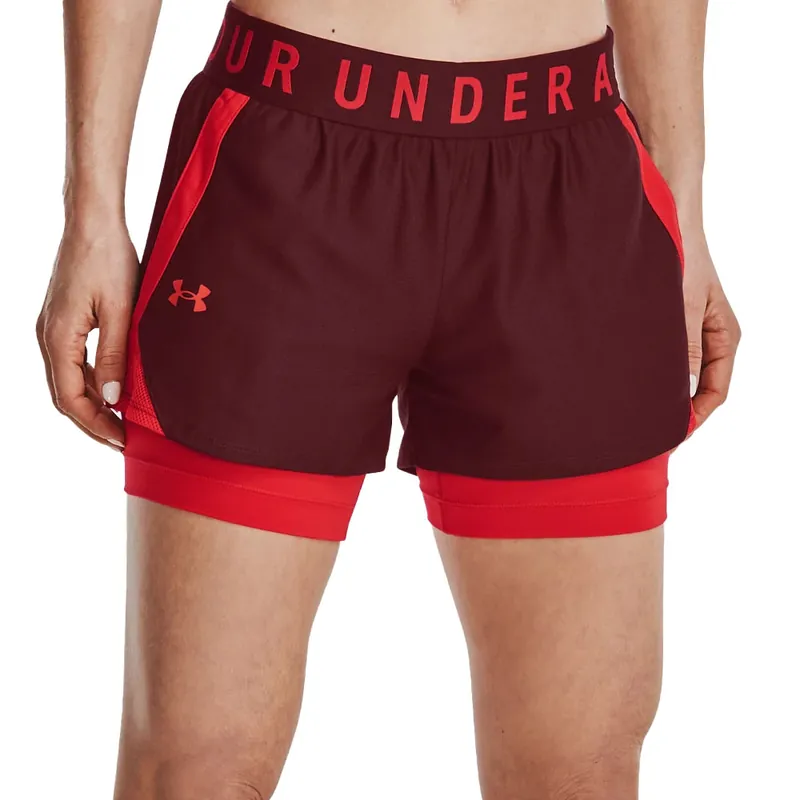 Under Armour Play Up 2-in-1 Shorts Chestnut Red/Radio Red- XS