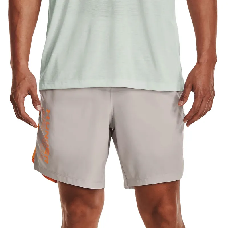 Under Armour Launch Wordmark Short Ghost Gray- S