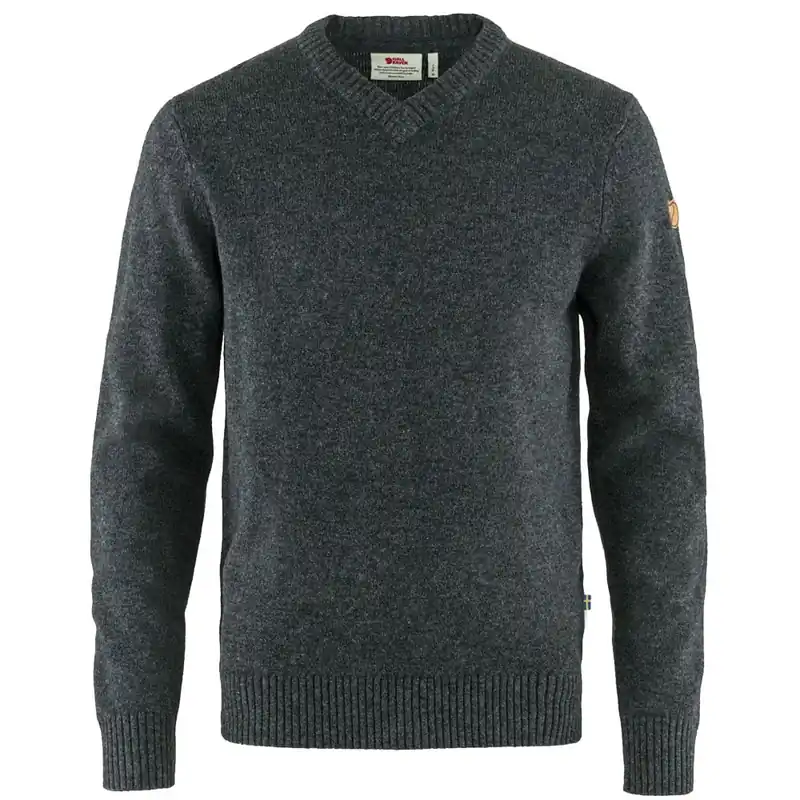 Fjällräven Övik V-Neck Strickpullover Dark Grey-