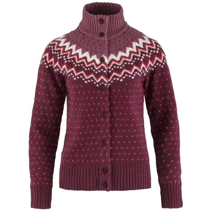 Fjällräven Övik Knit Cardigan Strickcardigan Dark Garnet-9