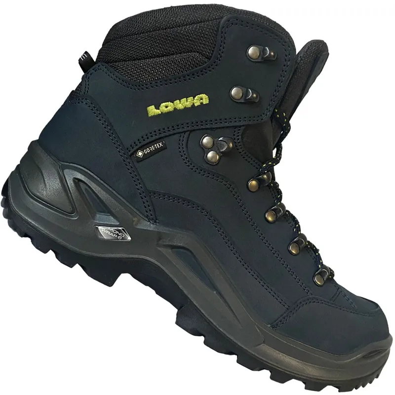 LOWA Renegade GTX Mid Wanderschuhe Dark Blue/Lime- 41 - Nur noch 1 auf Lager