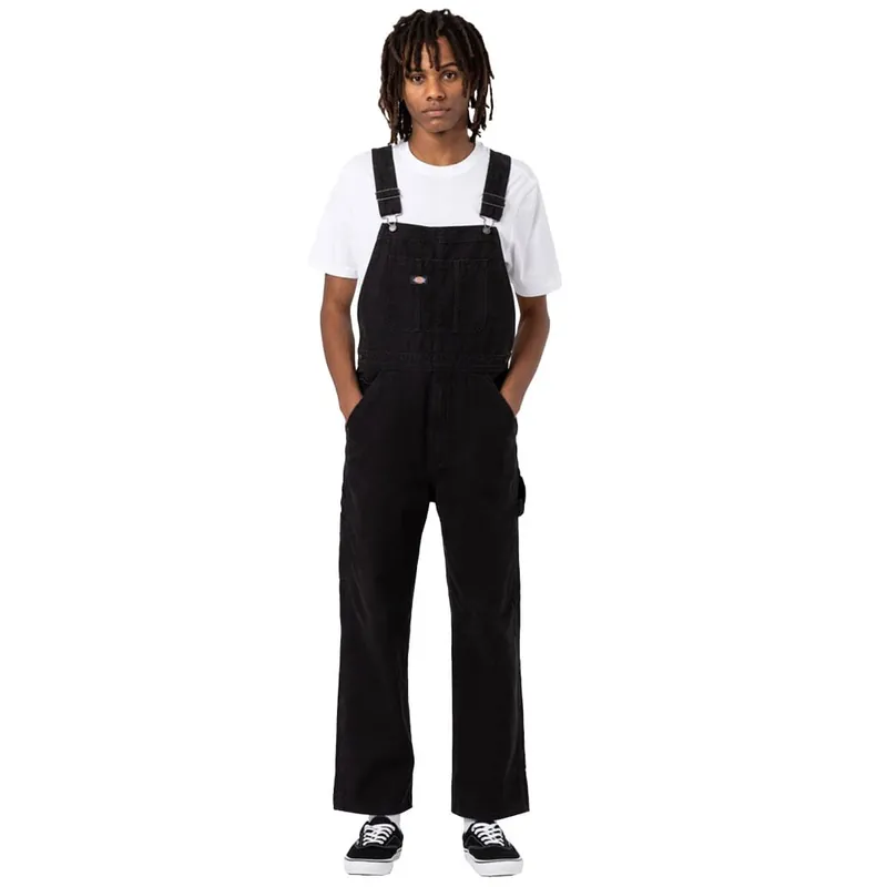 Dickies Duck Canvas Bib Trägerhose Stone Washed Black- XS