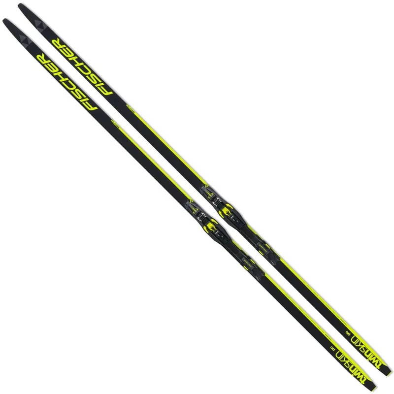 Fischer Twin Skin Pro Medium Langlaufski Black/Yellow-