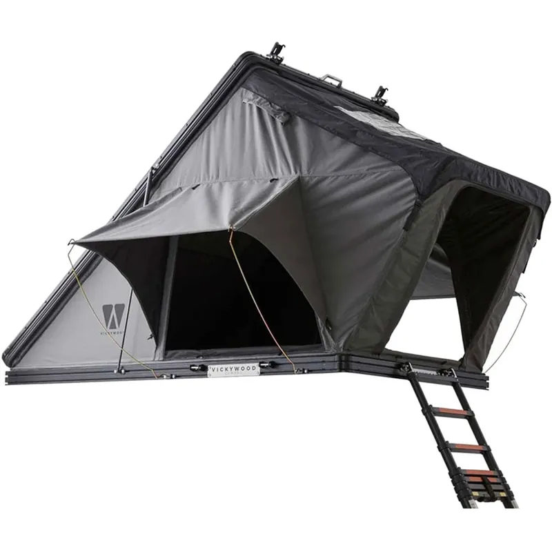 VICKYWOOD Cumaru ECO 135 Hartschalen-Dachzelt Schwarz/Grau-