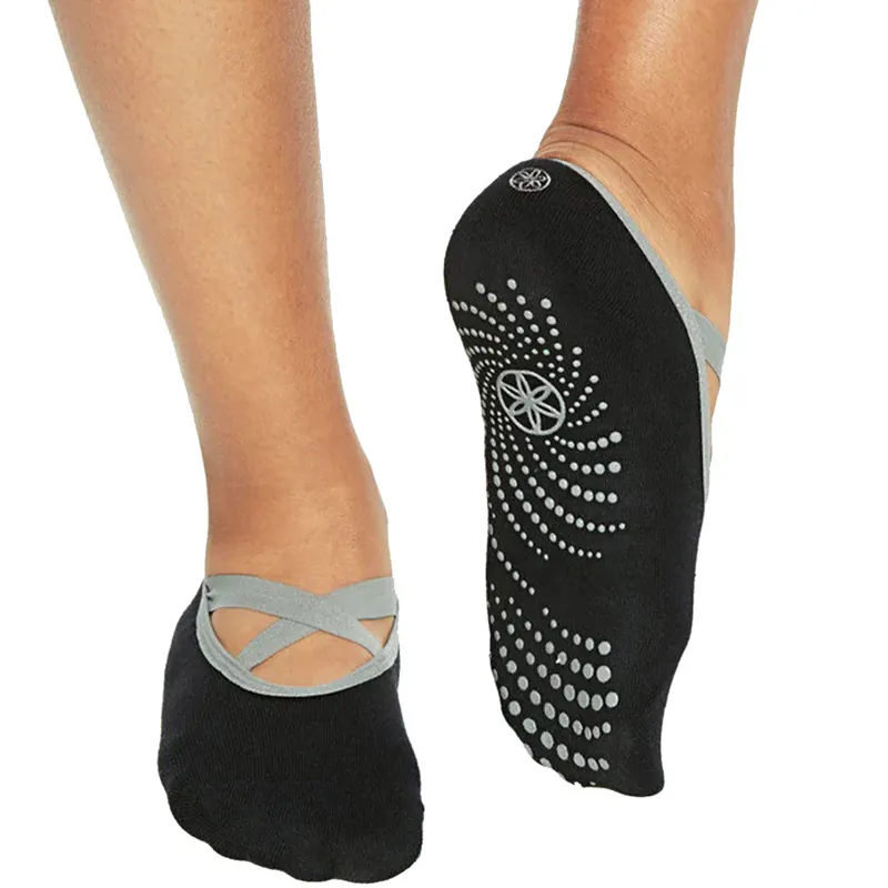 GAIAM Grippy Barre Yoga Socks Fitnesssocken Black/Grey-