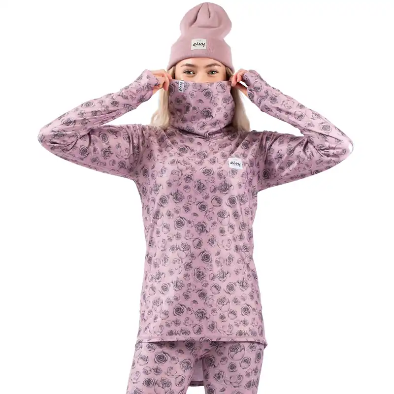 eivy Icecold Gaiter Top Base Layer Charcoal Woodrose-