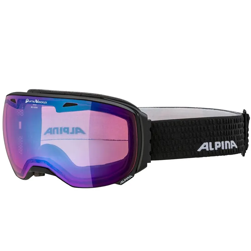 Alpina Big Horn QV Skibrille Black Matt/Mirror Blue-