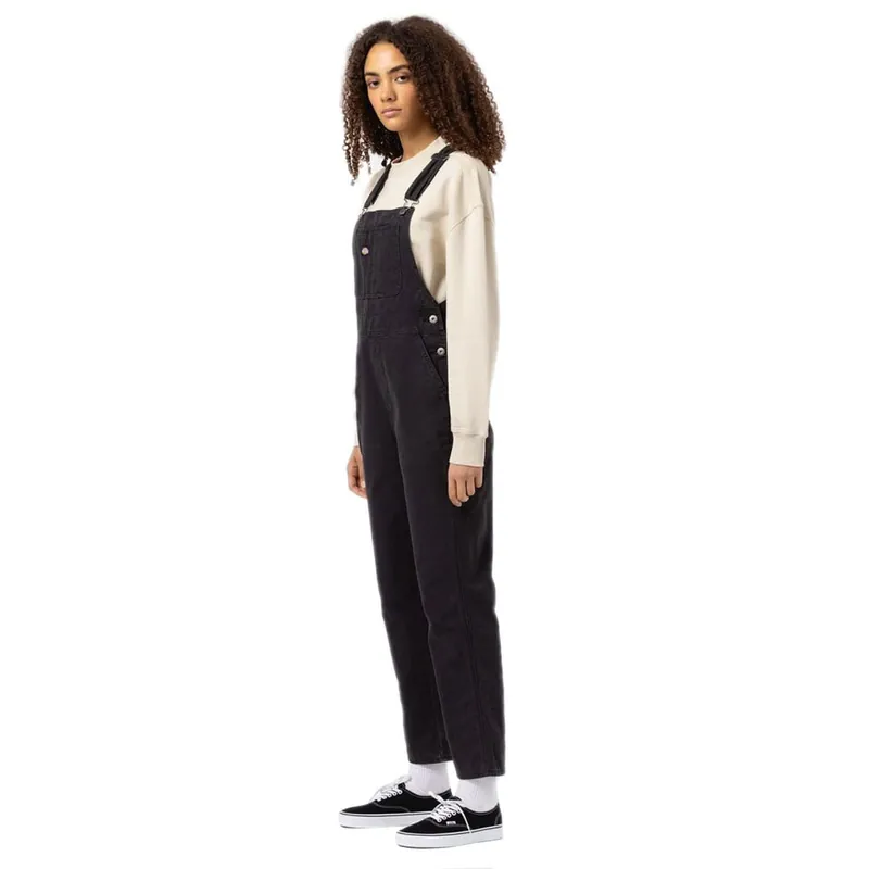 Dickies Duck Canvas Bib Latzhose Stone Washed Black- XS