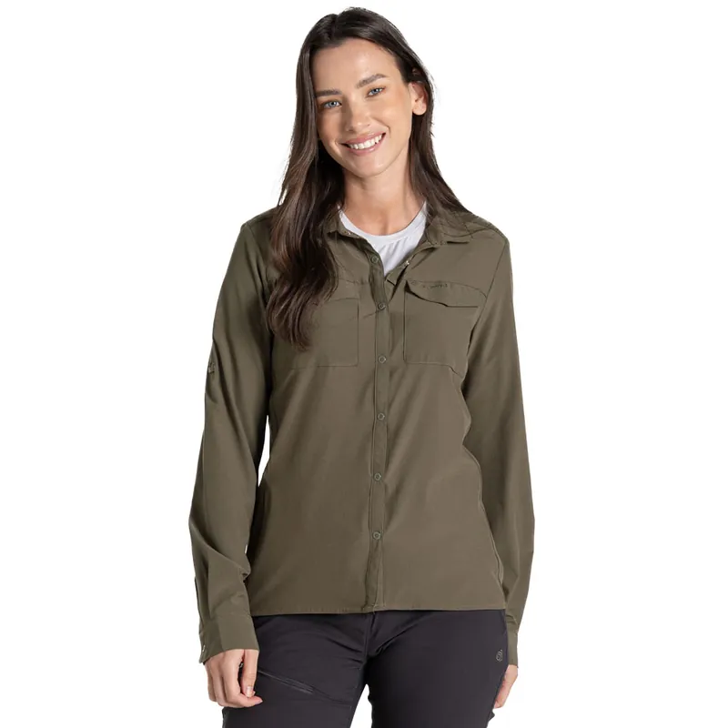 Craghoppers Pro Long Sleeved Shirt V Funktionshemd Wild Olive- 36