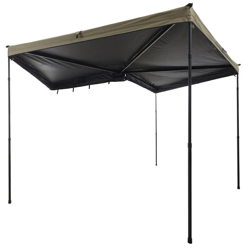 VICKYWOOD Seitenmarkise 270° Light Leaf Links Auto-Markise Sand-