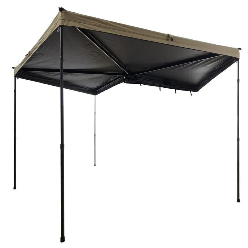 VICKYWOOD Seitenmarkise 270° Light Leaf Rechts Auto-Markise Sand-