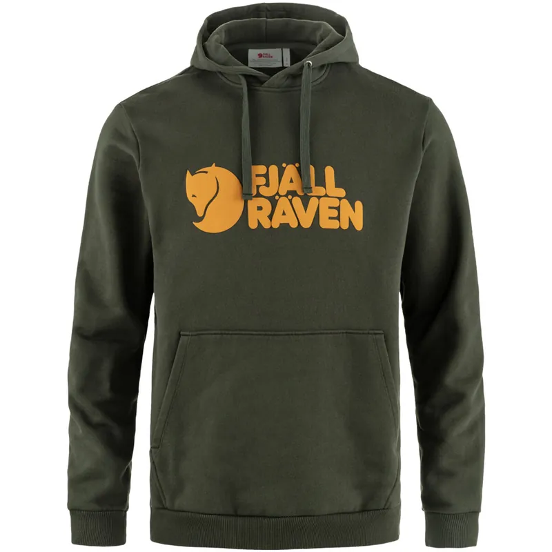 Fjällräven Logo Hoodie Kapuzenpullover Deep Forest- S