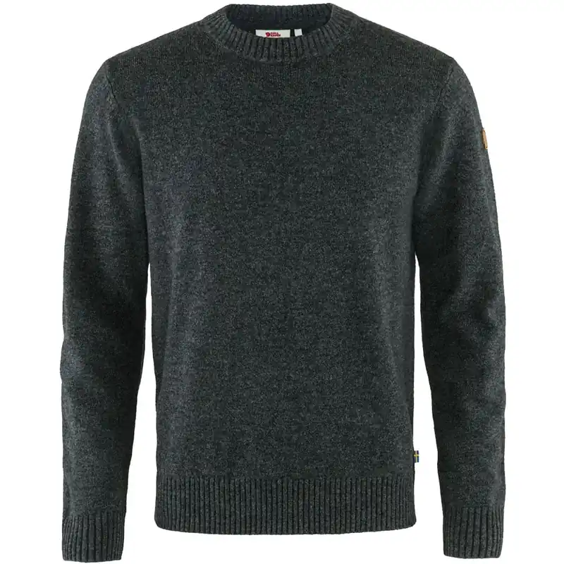 Fjällräven Övik Round-Neck Strickpullover Dark Grey- S
