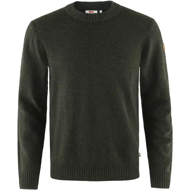 Fjällräven Övik Round Neck Strickpullover Dark Olive- S