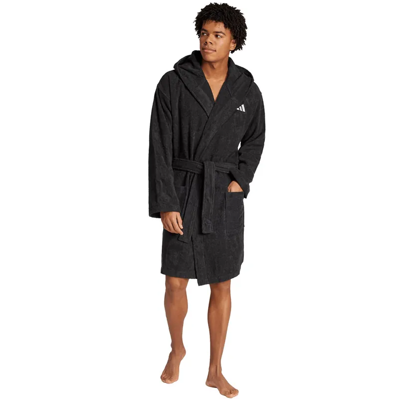 adidas Performance Bathrobe Hooded Bademantel Black- M