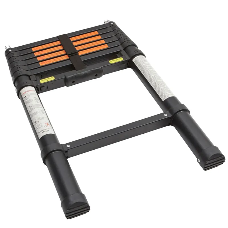 VICKYWOOD Teleskopleiter Aluminium 2,3m Aluminium-Leiter Schwarz-