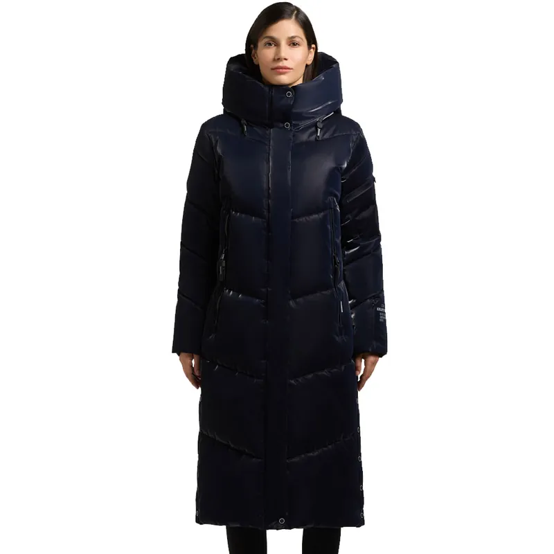 khujo Pulset Shiny Wintermantel Midnight Blue-9