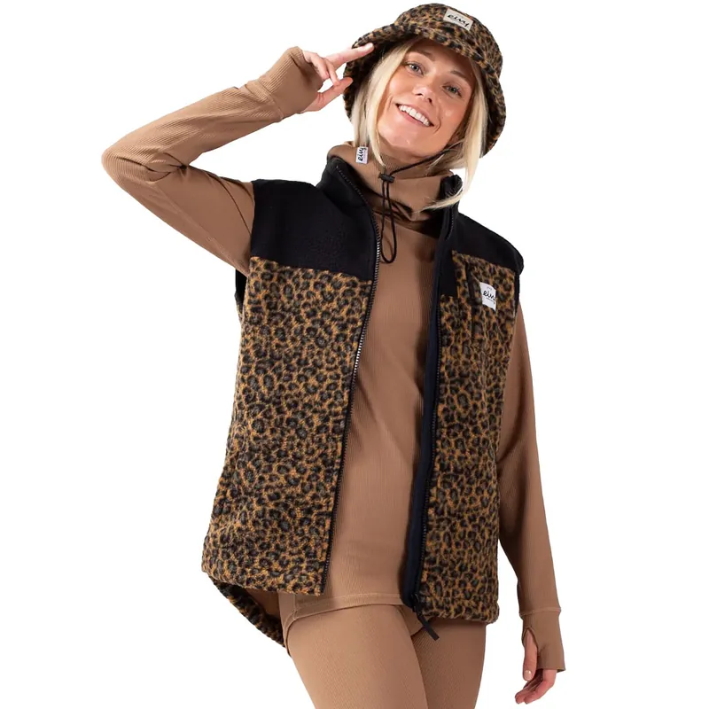 eivy Lumberjackie Sherpa Fleeceweste Leopard- M