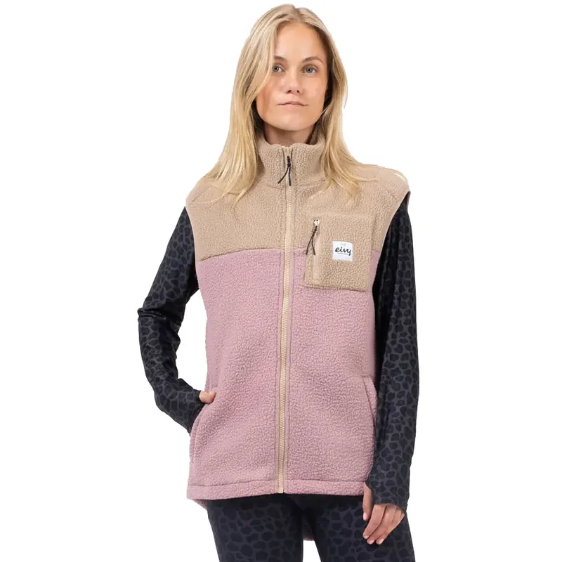 eivy Lumberjackie Sherpa Fleeceweste Sand/Faded Woodrose- XS
