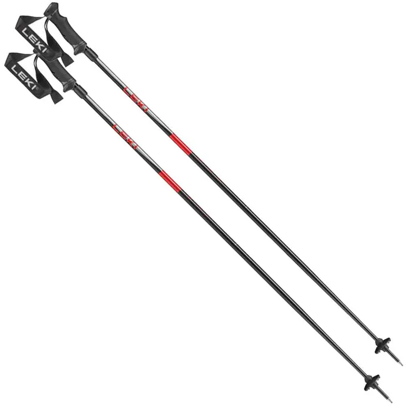 Leki Hot Shot Skistock Eloxal Schwarz/Eloxal Grau/Eloxal Rot-