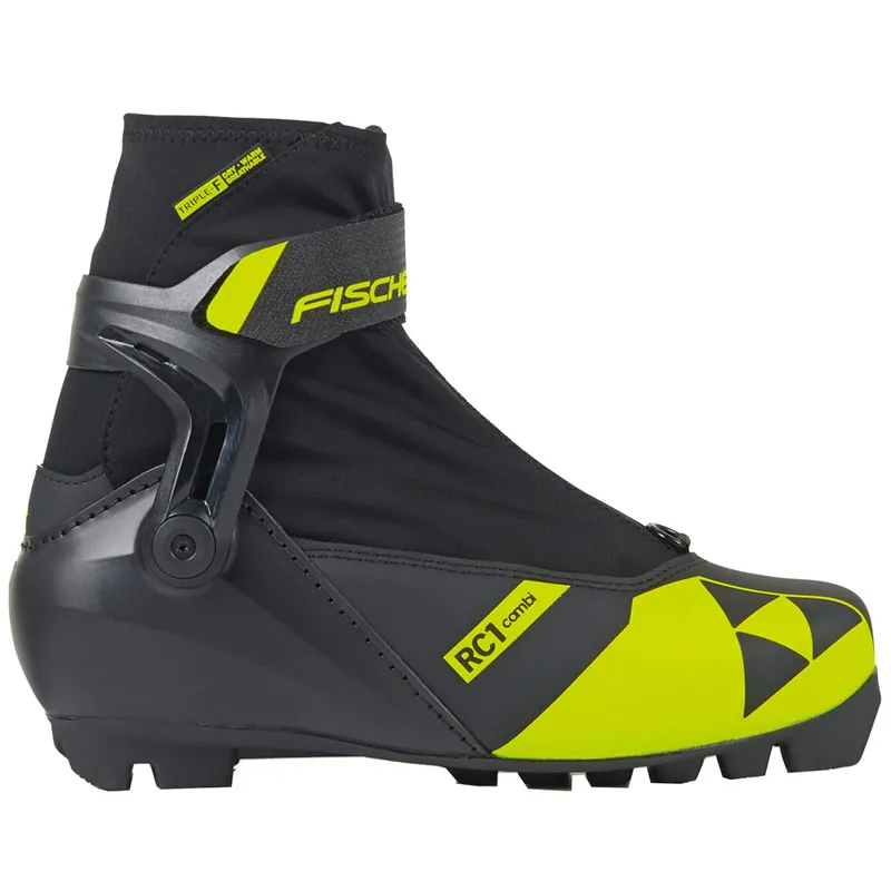 Fischer RC1 JR Combi Langlaufschuhe Black/Yellow-9