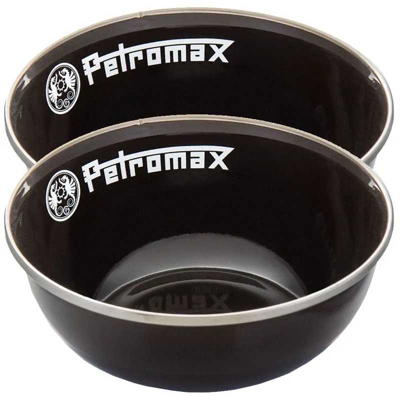 Petromax Emaille Schalen 0,5 Liter Campingschüssel-Set Schwarz-