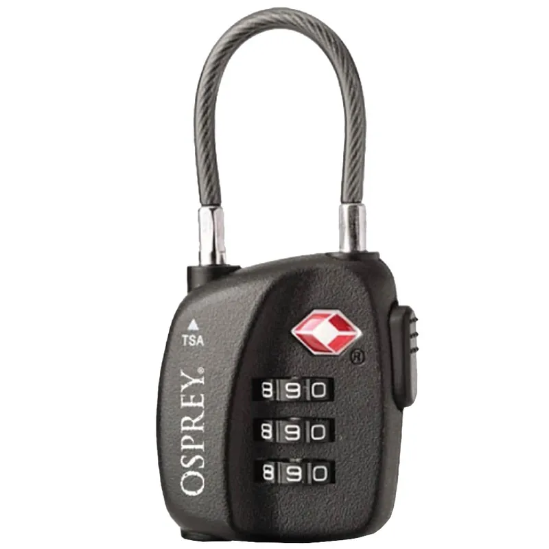 Osprey TSA 3 Dial Cable Lock Kabelschloss Black-