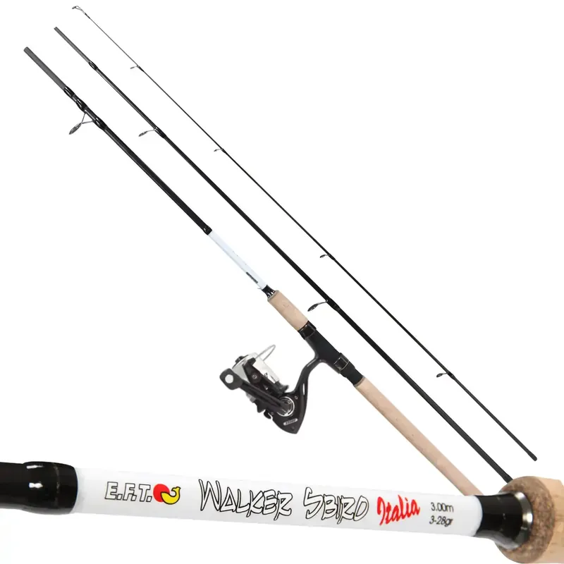 EFT Walker Sbiro Italia 3.60m 3-Teilig 3-28g Combo mit Spin CO 3000 F Mono bespult mit 0,25mm Monofile